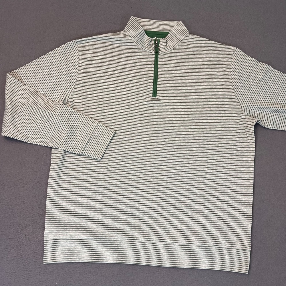 Horn Legend‎ Men's Size XL 1/4 Zip Pullover Green Gray Cotton Modal HLIL045L